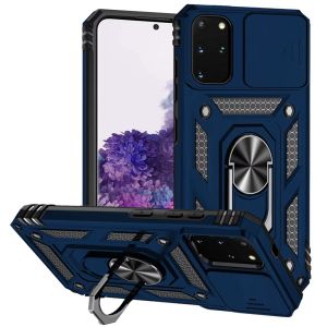 For Samsung Galaxy s20 Plus s20+ s11 6.7inch Well Protective Magentic Ring Stand Camera Protective Cover Case - Blue