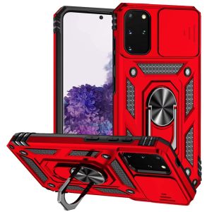 For Samsung Galaxy s20 Plus s20+ s11 6.7inch Well Protective Magentic Ring Stand Camera Protective Cover Case - Red