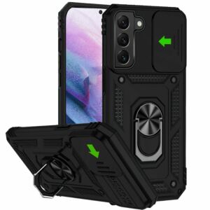 For Samsung Galaxy S21/S30 6.3inch Well Protective Magentic Ring Stand Camera Protective - Black