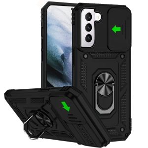 For Samsung Galaxy s21 Plus, s30 Plus Well Protective Magentic Ring Stand Camera Protective Cover Case - Black