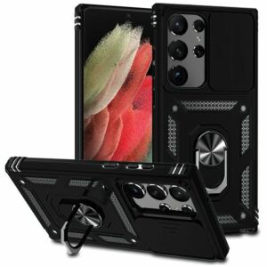 For Samsung S21 Ultra/S30 Ultra 7.1inch Well Protective Magentic Ring Stand Camera Protective - Black