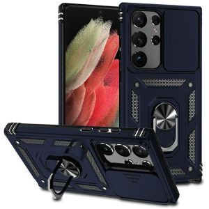 For Samsung S21 Ultra/S30 Ultra 7.1inch Well Protective Magentic Ring Stand Camera Protective - Blue