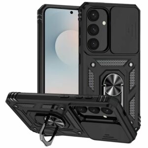 For Samsung s26 Well Protective Magentic Ring Stand Camera Protective Cover Case - Black
