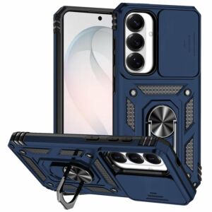 For Samsung Galaxy s26 FE Well Protective Magentic Ring Stand Camera Protective Cover Case - Blue
