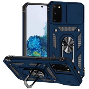 For Samsung Galaxy s20 s11e 6.2inch Well Protective Magentic Ring Stand Camera Protective Cover Case - Blue