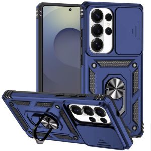 For Samsung s26 Ultra Well Protective Magentic Ring Stand Camera Protective Cover Case - Blue