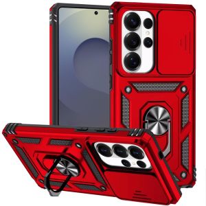 For Samsung s26 Ultra Well Protective Magentic Ring Stand Camera Protective Cover Case - Red