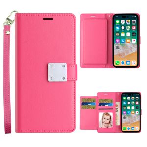 For Samsung Galaxy s24 Plus Wallet ID Card Holder Case Cover - Hot Pink