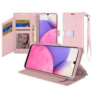 For iP15 Pro Max Wallet ID Card Holder Case Cover - Rose Gold