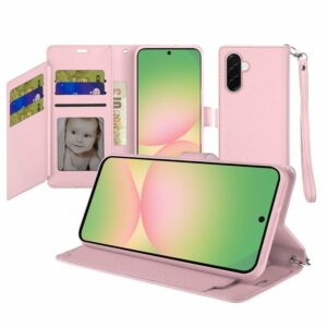 For Samsung Galaxy A57 Wallet ID Card Holder Case Cover - Rose Gold