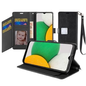 For Samsung Galaxy s24 Plus Wallet ID Card Holder Case Cover - Black