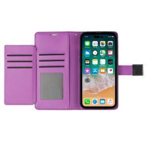 For Samsung A15 5G Wallet ID Card Holder Case Cover - Dark Purple