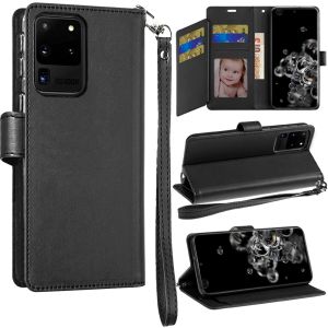 For Samsung Galaxy s20 Ultra s11 Plus s11+ 6.9inch Wallet ID Card Holder Case Cover - Black