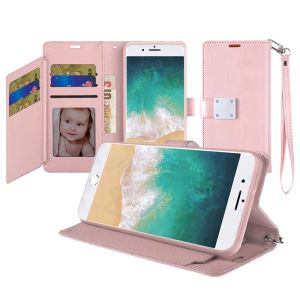 For iPhone 17E / 16E / SE4 Wallet ID Card Holder - Rose Gold