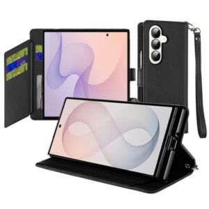 For Samsung Z Fold 8 Ultra Wallet ID Card Holder Case Cover - Black
