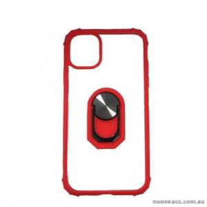 For iPhone 12/12pro Clear Ring Case-Red