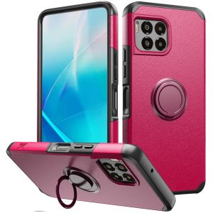For REVVL 7 Pro 5G Tough Strong Hybrid With Ring Stand Case Cover - Hot Pink