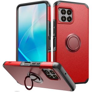 For REVVL 7 Pro 5G Tough Strong Hybrid With Ring Stand Case Cover - Red