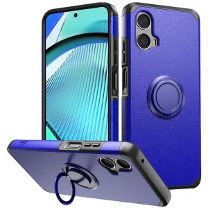 For Motorola Moto G Power 5g 2024 Tough Strong Hybrid With Ring Stand Case Cover - Classic Blue