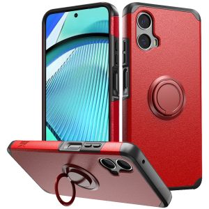 For Motorola Moto G Power 5g 2024 Tough Strong Hybrid With Ring Stand Case Cover - Red