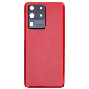 Premium Back Cover Glass With Camera Lens For Samsung S20 Ultra - Red