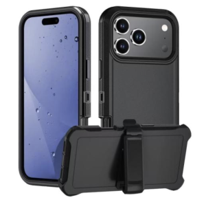 Defender Case For iPhone 17 Pro Max-Black (WITH CLIP)