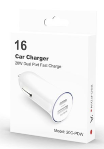 Car Charger 32W Dual Port Fast Charge White