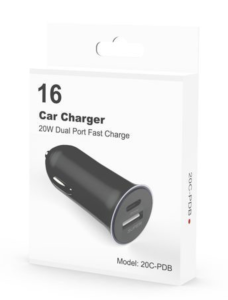 Car Charger 32W Dual Port Fast Charge Black