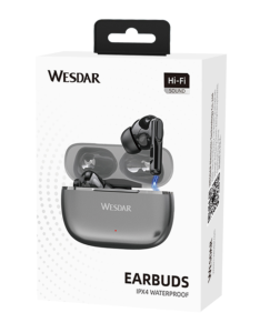 WESDAR TWS in Ear Earphones HD Voice Gaming Earbuds Gunmetal V5.4 - Metal Grey