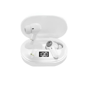 Wesdar TWS662 Wireless Earbuds with Bluetooth 5.3, Noise Reduction, Touch Control, Digital LED Display - White
