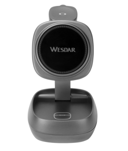 Wesdar Foldable 15w Wireless Charger Stand With Retractable Cable - Black 