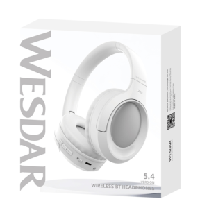 WESDAR Brand Wireless Sport Headphones With Pu Leather Earmuff(ENC) - White