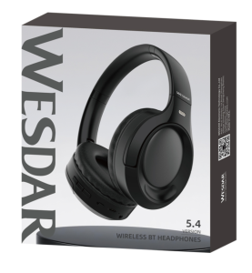 WESDAR Brand Wireless Sport Headphones With Pu Leather Earmuff(ENC) - Black