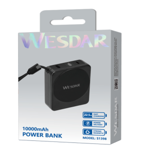 WESDAR Small Orange Power Banks 10000mAh,With Wireless Charging Function