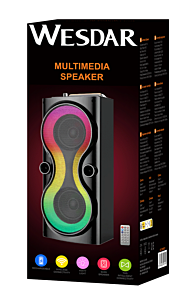 WESDAR 20W Portable Bluetooth Speaker with RGB Flame Light & Remote Control