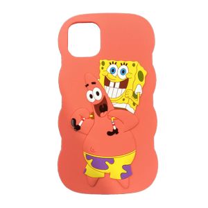 Spongebob & Patrick Smiling Silicone Case for iPhone 13 Pro Max 14Plus /15plus