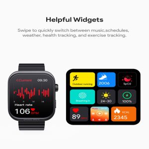 AUKEY SW-1U SmartWatch 1 Ultra - 2.0" AMOLED Display, Dual - Sided Style, Four Colors to Match, WaterProof, Advanced 360 Health Monitoring - GRAY