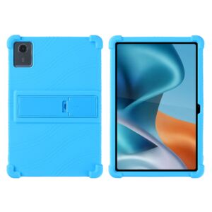 For Moto Pad 2026 11inch Thick Shockproof Silicone Tablet Case with Detachable Stand - Light Blue