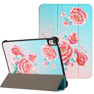 For Apple iPad Pro 13inch 2024 Trifold Magnetic Closure PU Leather Case Cover - Blooming Flowers