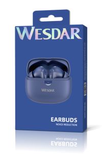 WESDAR ENC Pro TWS Earbuds HiFi Stereo, Dual Mic Noise Reduction - Blue