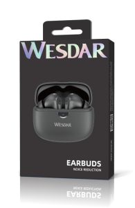 WESDAR ENC Pro TWS Earbuds HiFi Stereo, Dual Mic Noise Reduction - Black