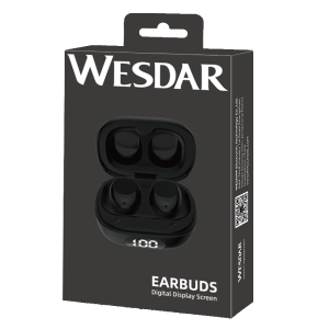 Bluetooth V5.3 JL Chip Mini TWS Earbuds With LED Power Display - Black