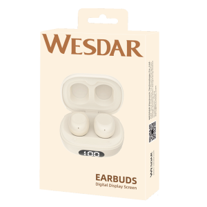 Bluetooth V5.3 JL Chip Mini TWS Earbuds With LED Power Display - Beige