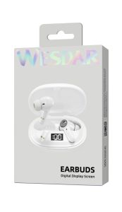 Wesdar TWS662 Wireless Earbuds with Bluetooth 5.3, Noise Reduction, Touch Control, Digital LED Display - White
