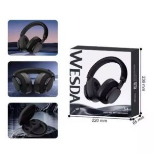 Wesdar K-285H Wireless Bluetooth 5.4 Over-Ear Headphones with 40mm Drivers, 20h Playback, Type-C Charging, Black