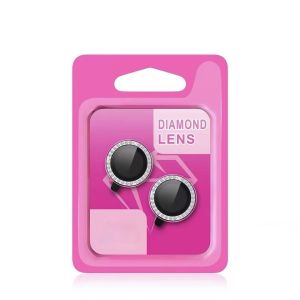 Diamond Camera Lens Sheild For iPhone 16 / 16 Plus - Black