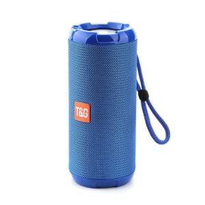 Portable Bluetooth Speaker with Handsfree Calling Mic, Waterproof, and FM Radio Capability - Blue