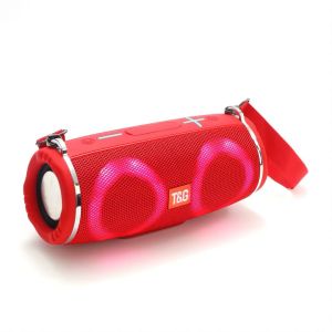 RGB Light Waterproof Portable Bluetooth Speaker Support FM / TF Card - Red