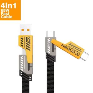 4 IN1 USB-A To Lightning/Type-C & Type -C To Lightning/Type-C (2 To 2 Cable 65W/ 27W) (FAST CHARGING)(LOOSE)