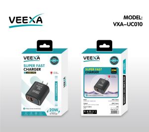 Veexa Black 20W Usb+Pd Led Super Fast Charger